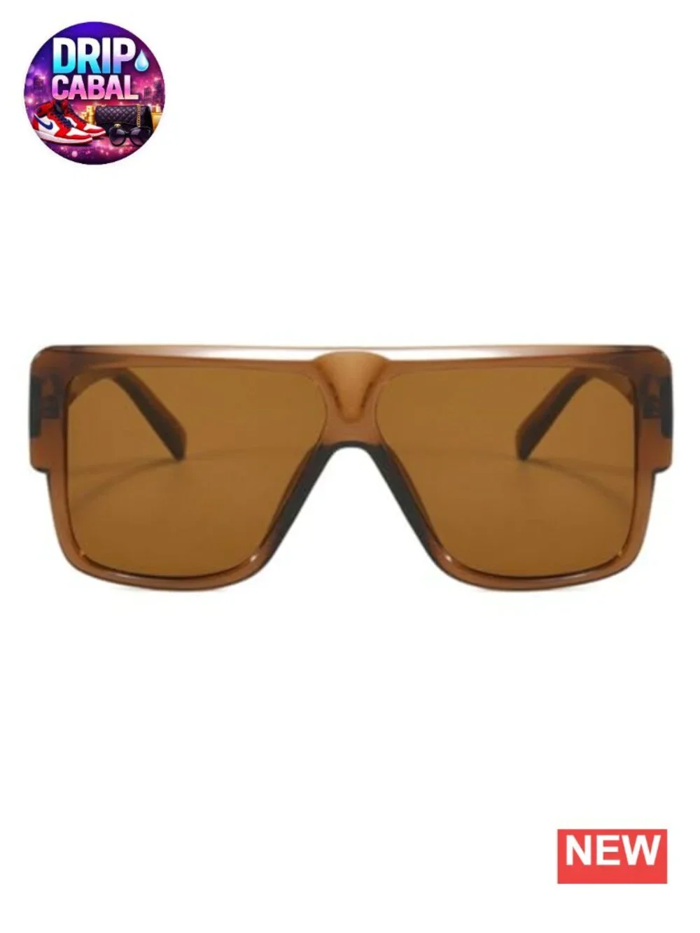 Oversized Square Sunglasses for Women Men - Retro Flat Top Shield Frame UV